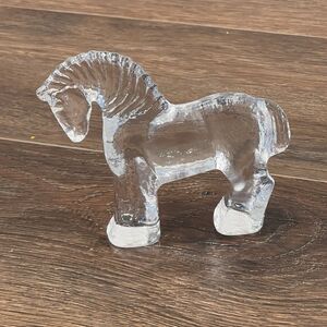 Bertil Vallien Glass Horse Kosta Boda Sweden Glass Figurine Paperweight